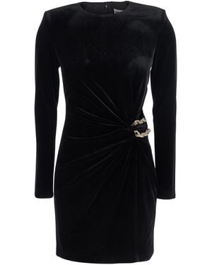 Self-Portrait Velvet Embellished Mini Dress - Black