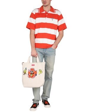 KENZO Polo Shirt Nautical Stripes Cotton - Red