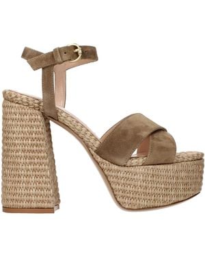 Gianvito Rossi Leather Platform Sandals - Brown