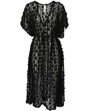 Feel me fab Lampedusa Crochet Long Dress - Black