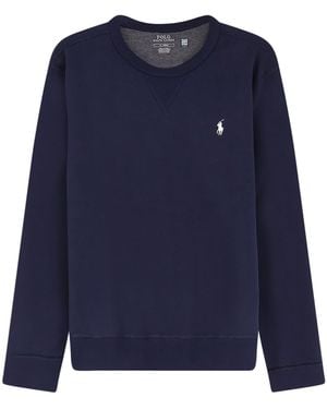 Polo Ralph Lauren Cotton Blend Sweatshirt With Front Embroidered Logo - Blue