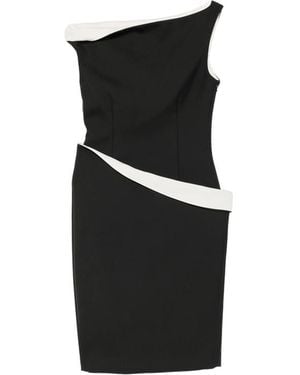 Rohe Asymmetric Two-Tone Midi Dress - Black