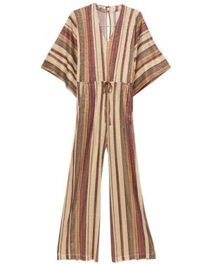Siyu Striped Long Jumpsuit - White