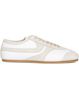 Dries Van Noten Nappa Leather Trainers With Suede Details - White