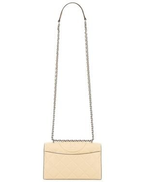 Tory Burch Shoulder Bag Fleming Small Goat Leather - Natural