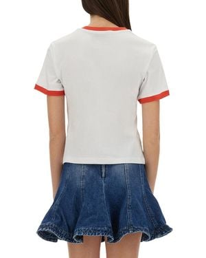 MSGM T-Shirt With Logo Cotton Elastane T-Shirts - White