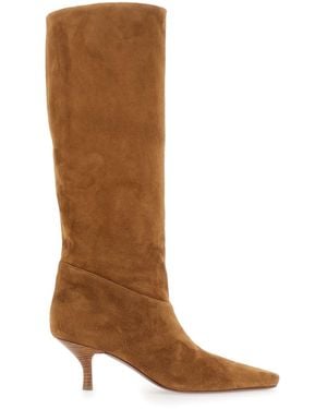 Paris Texas Heeled Boots Rose 60 Goat Leather - Brown