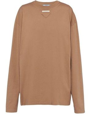 Prada Cotton Patch T-Shirt - Brown