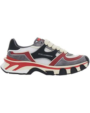 Dolce & Gabbana Leather And Suede Logo Trainers Trainers - White