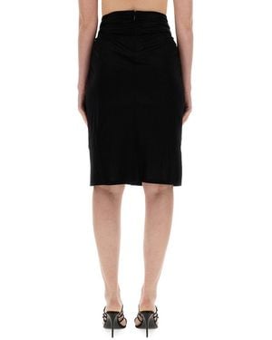Saint Laurent Saint Laurent Viscose Pencil Skirt - Black
