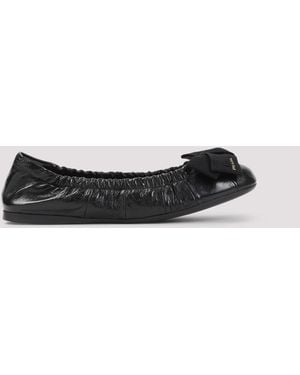 Prada Calf Leather Ballerinas Shoe - Black
