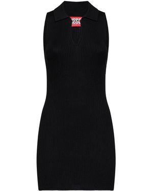 DIESEL Ribbed Knit M-Lilma Mini Dress - Black