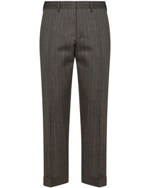 Dries Van Noten Cement Chevron Wool Philip Tailored Trousers - Grey