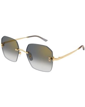 Cartier Ct0591S C De 001 Metal Occhiali Da Sole - Metallic