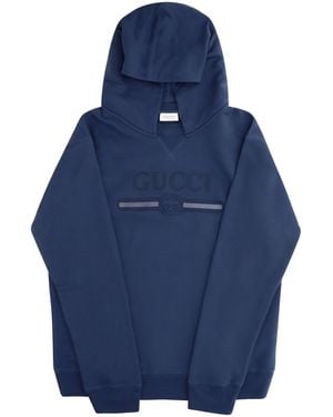 Gucci Cotton Hooded Sweatshirt For Boy Sweatshirts - Blue