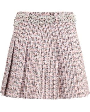 Self-Portrait Crystal Belted Miniskirt - Pink