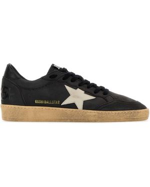 Golden Goose Ball-Star Leather Trainers - Black