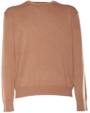 Ballantyne R Neck Pullover - Brown