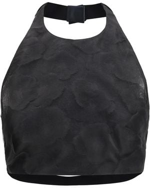 Max Mara Fumetto Cropped Top Silk - Black