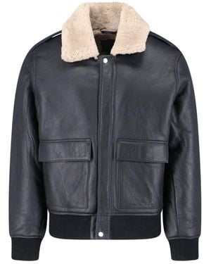 Calvin Klein Lamb Leather Jacket - Blue