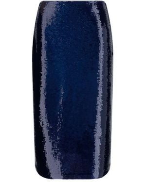 Tom Ford Blue Silk Midi Skirt