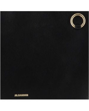 Jil Sander Leather Shoulder Bag With Logo Satchels & Cross Body - Black