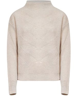 Herno Knit Wool Funnel Neck Jumper - White