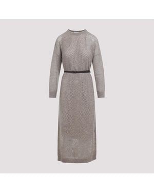 Brunello Cucinelli Knit Long Dress - Grey