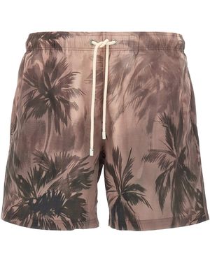 Palm Angels 'Sunset Palms' Swimsuit - Brown