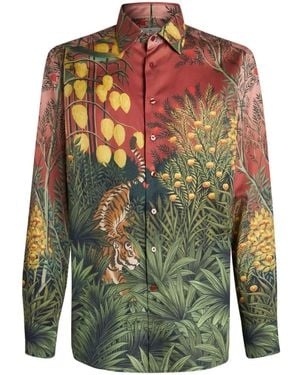 Etro Enchanted Forest Print Cotton Shirt - Green