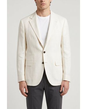 Brunello Cucinelli Off Linen Silk Blazer - Natural