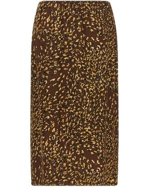 Twinset Animal-Print Skirt - Brown