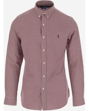 Ralph Lauren Stretch Cotton Shirt With Plaid Pattern - Purple