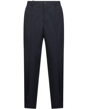 Tagliatore Stretch Virgin Wool Blend Garcon Pants - Blue