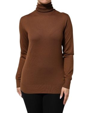 Dolce & Gabbana Cashmere Turtle Neck Pullover Sweater Clothing - Brown