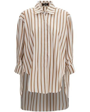 Ella Oversized Striped Shirt - White