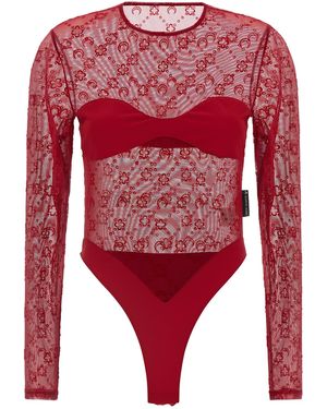 Marine Serre 'Moonogram' Bodysuit - Red