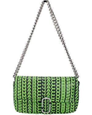 Marc Jacobs Neon The Monogram Leather J Mini Shoulder Bag Crossbody - Green