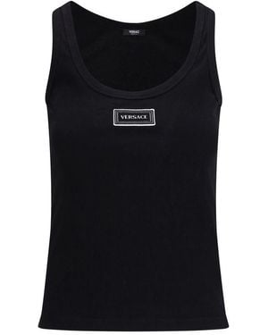 Versace Cotton Tank Tops - Black