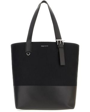 McQueen Canvas T-Bar Shopping Bar - Black