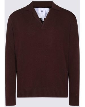 Seven Gauge Dark Wool Knitwear - Red