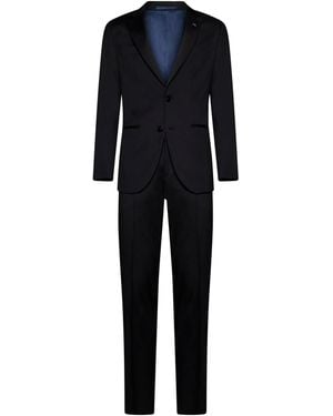 D 40 Notched-Collar Single-Breasted Suit From D4.0 - Blue