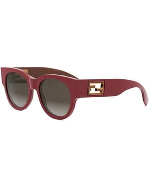Fendi Fe40147I Baguette Acetate Occhiali Da Sole - Brown