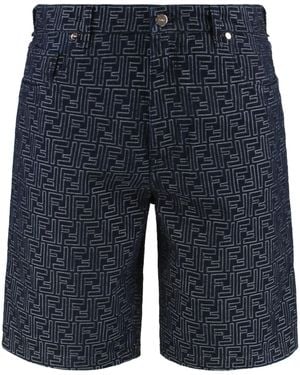 Fendi Cotton Bermuda Shorts - Blue