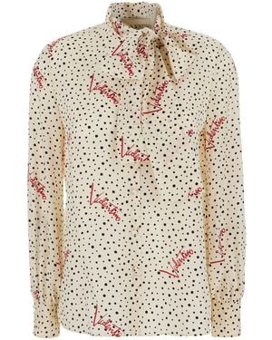 Valentino Blouse With Front Bow — Silk Blouses - White