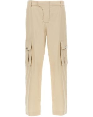 Balmain Tailored Straight Leg Cotton Cargo Pants - Natural