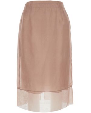 HUI Dress Lantana With Silk Details Skirt - Natural