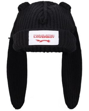 Charles Jeffrey Chunky Rabbit Beanie - Black