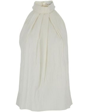 Tela Top Inca Str With Details - White