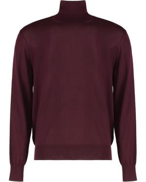 Saint Laurent Wool Turtleneck Sweater - Red